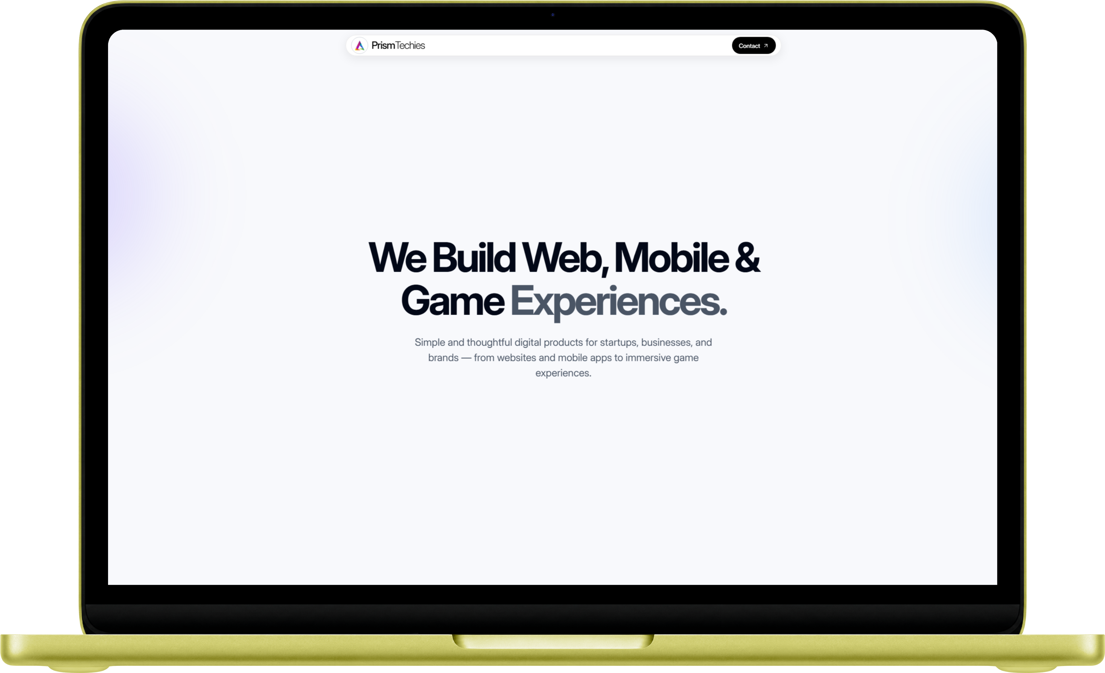 MacBook website mockup